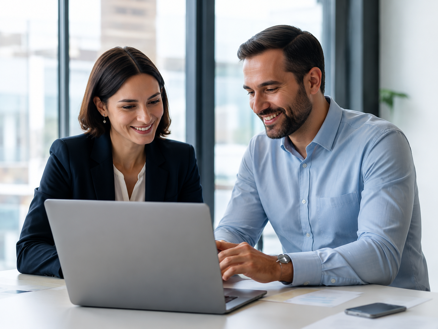 AI strategy advisor reviewing a roadmap with a client